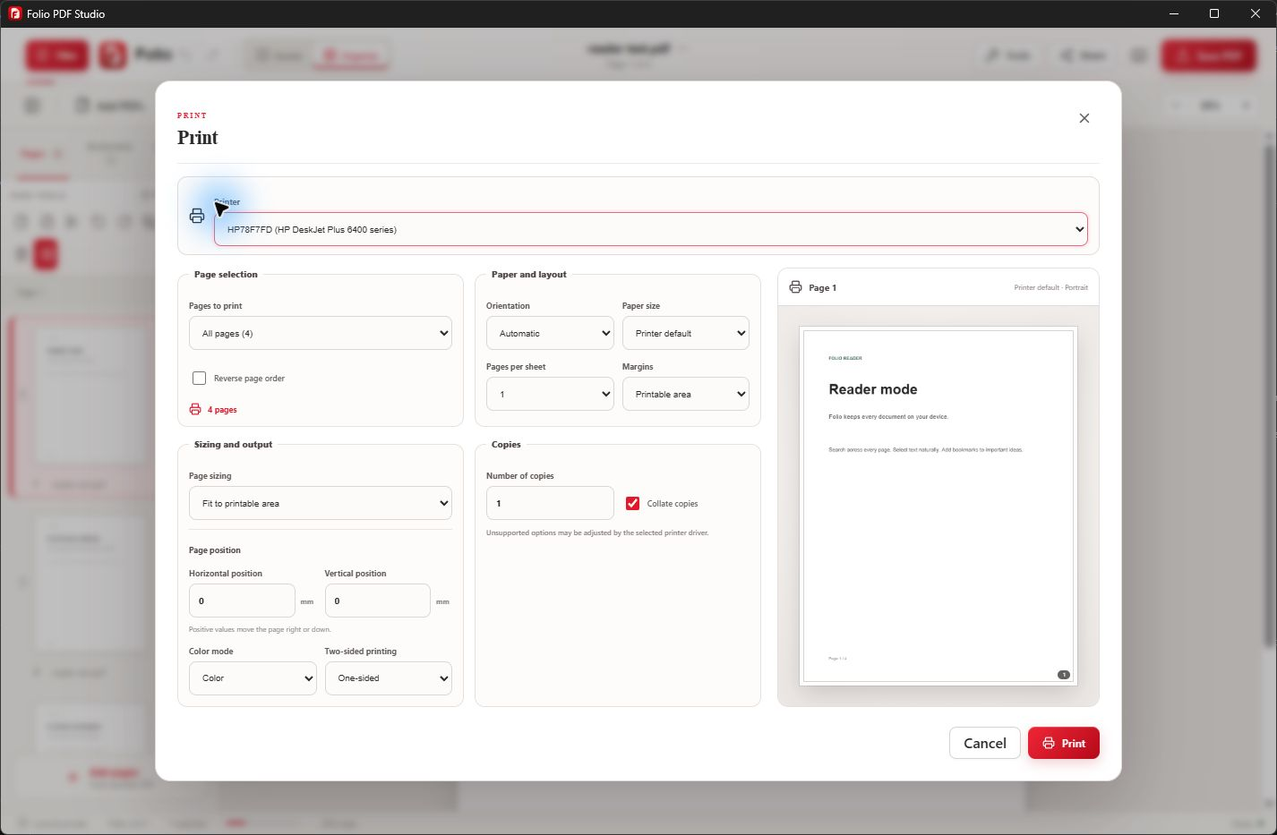 Control the final result workflow in Folio PDF Studio